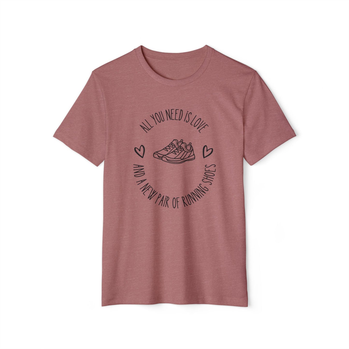 Love and Running Shoes Unisex Recycled Organic T-Shirt