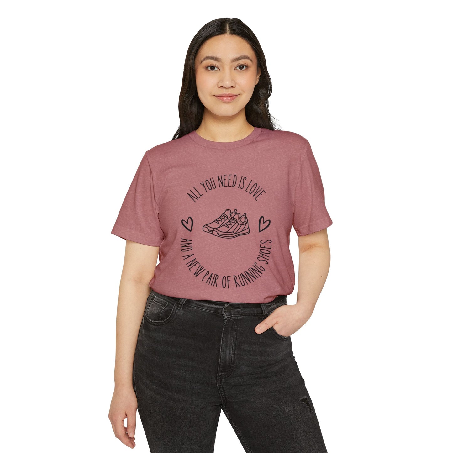 Love and Running Shoes Unisex Recycled Organic T-Shirt